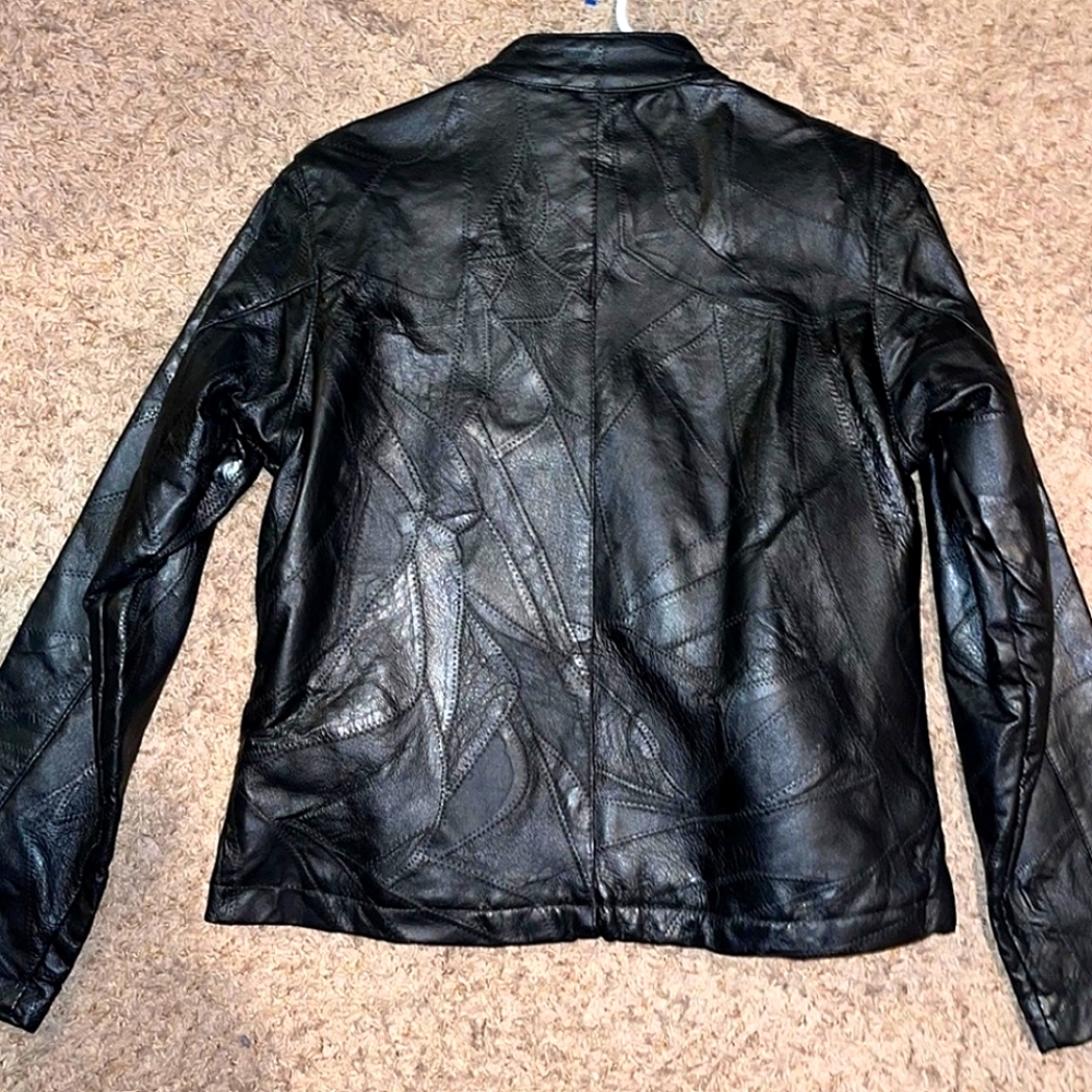 Authentic Leather Patch-Stitch Coat/Jacket - image 2